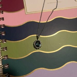 Swarovski Silver Necklace with Sapphire Gemstone